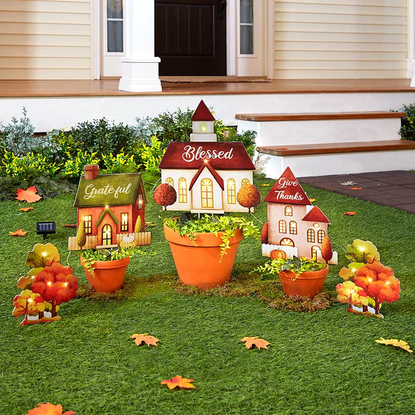 5-Pc. Lighted Village Stakes