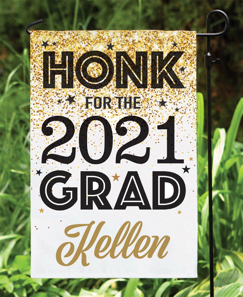 Personalized Honk for Grad Garden Flag or Banner