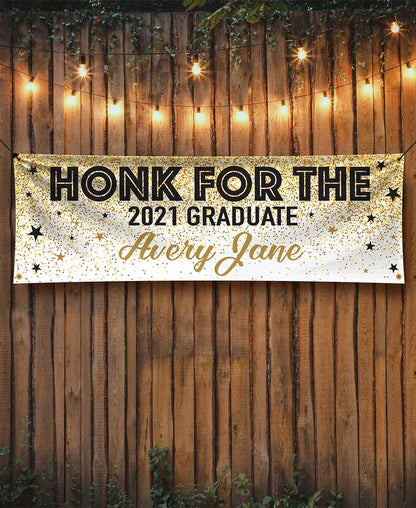 Personalized Honk for Grad Garden Flag or Banner