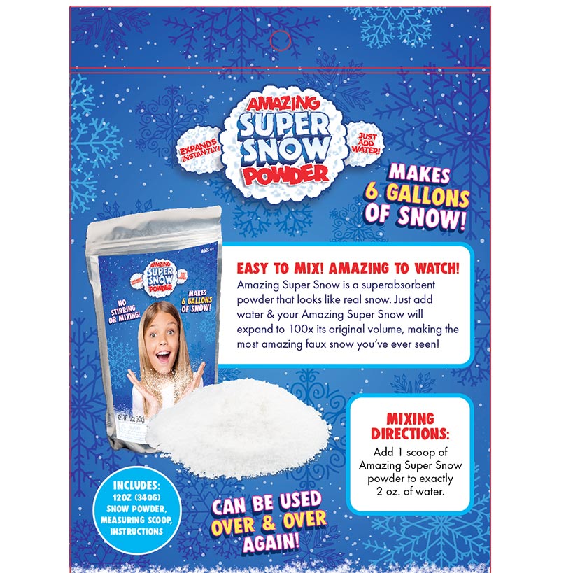 Amazing Super Snow Powder-Make Up to 6 Gallons of Snow Indoors or Outdoors