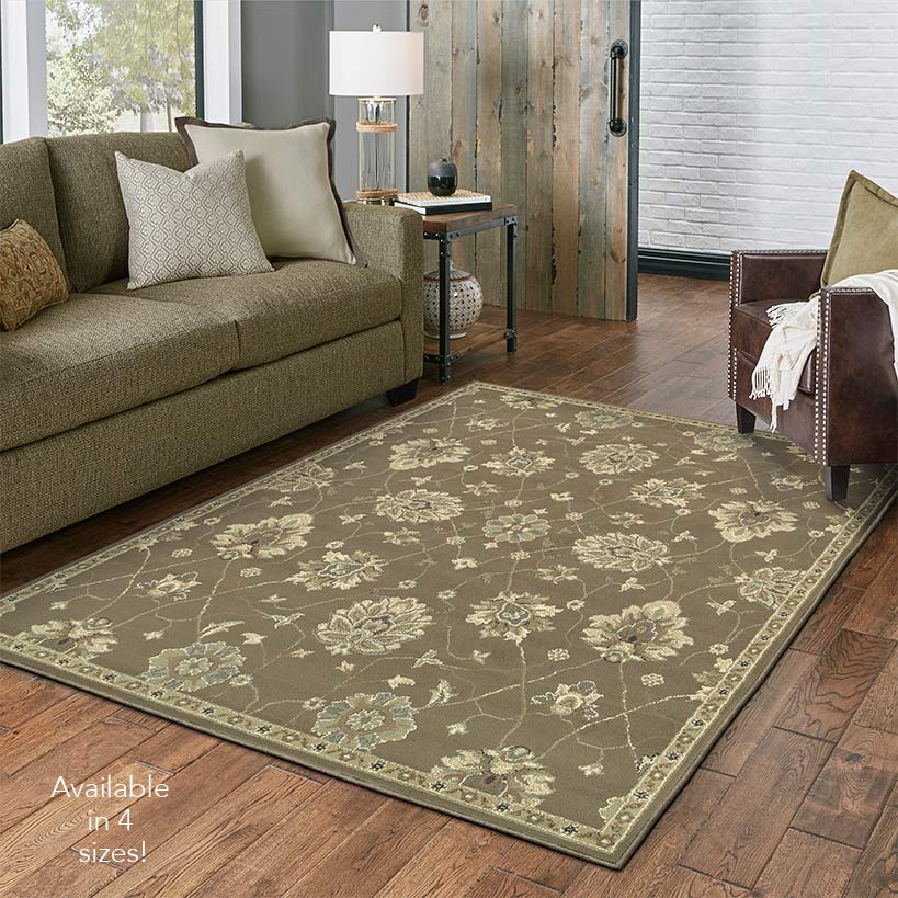 Floral Beige Rug Collection