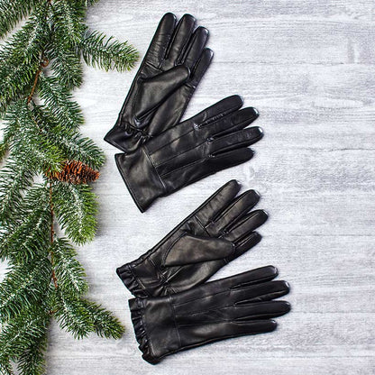 Fleece-Lined Leather Gloves
