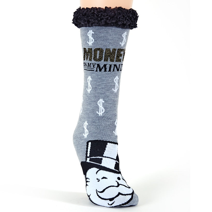 Women's Licensed Plush Slipper Socks#select-socks_hasbro-monopoly