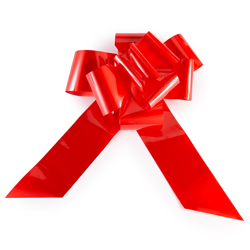 Oversized Holiday Red Ribbon Bow