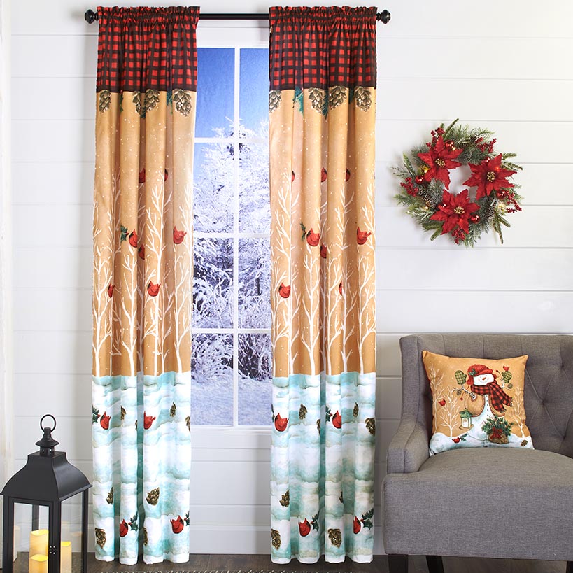 Winter Forest Scene Window Panel