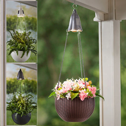 Hanging Basket Planter with Solar Light