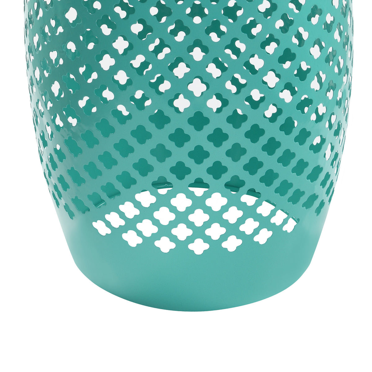 Round Lace-Cut Side Table, Powder-Coated Iron Accent Table, Modern Compact End Table Waterproof Rustproof, Low Maintenance Outdoor Patio Table for Living Room Garden Yard Decor, 3 Colors Available - image 3