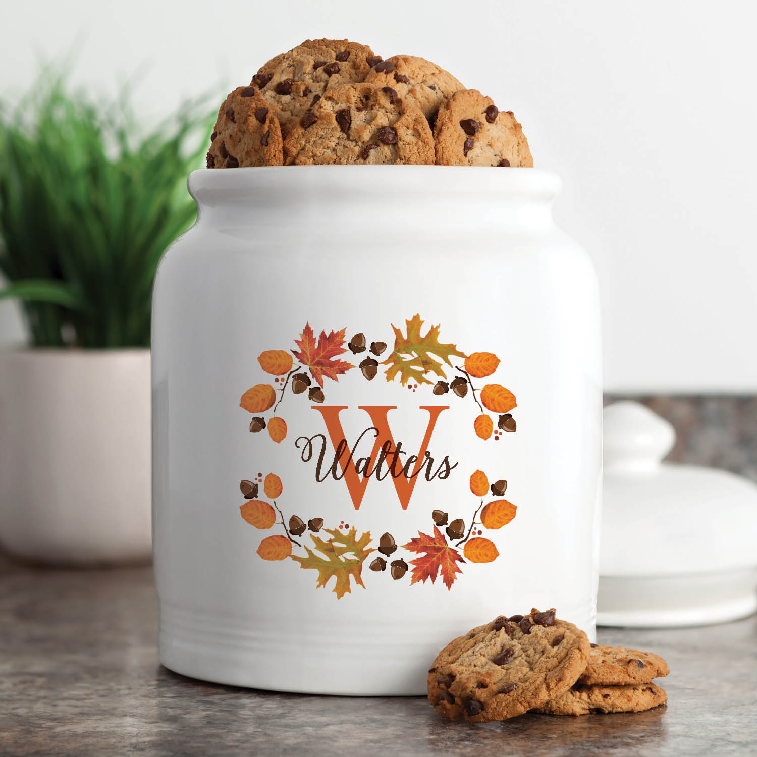 Personalized Autumn Wreath Cookie Jar