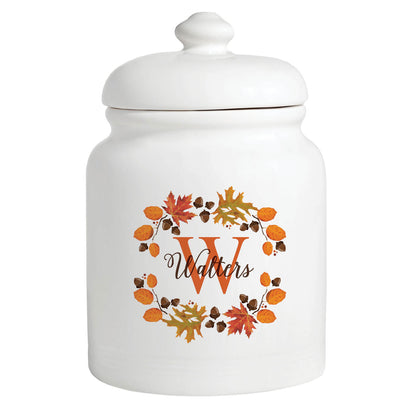 Personalized Autumn Wreath Cookie Jar