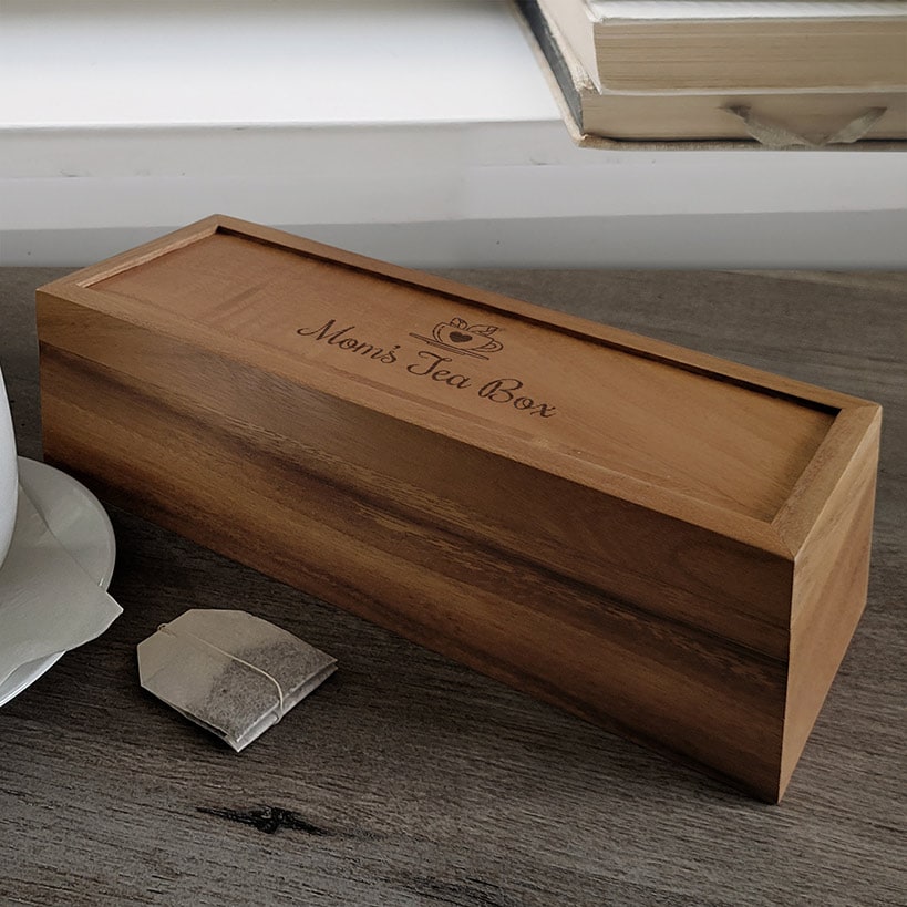 Personalized Acacia Wood Tea Box