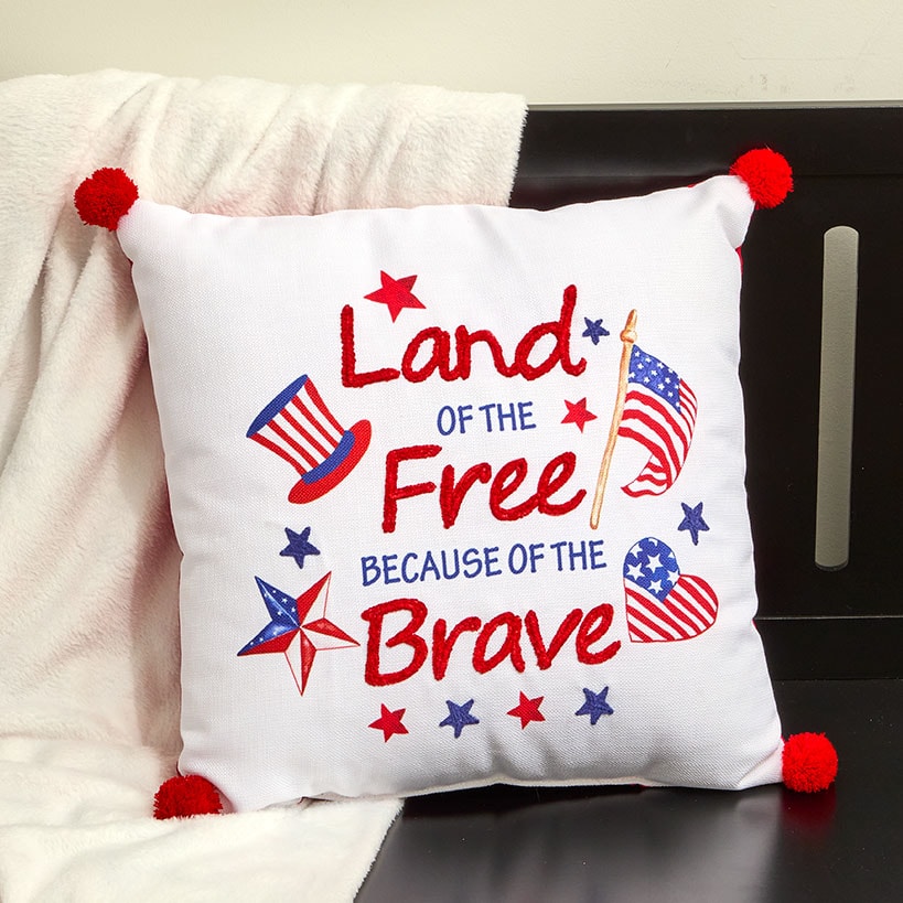 Americana Embroidered Accent Pillow#select-pillow_land-of-the-free