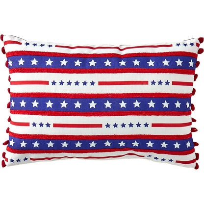 Americana Embroidered Accent Pillow
