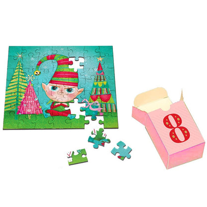Christmas Advent Calendar with 24 Mini Puzzles and Surprise Ornament