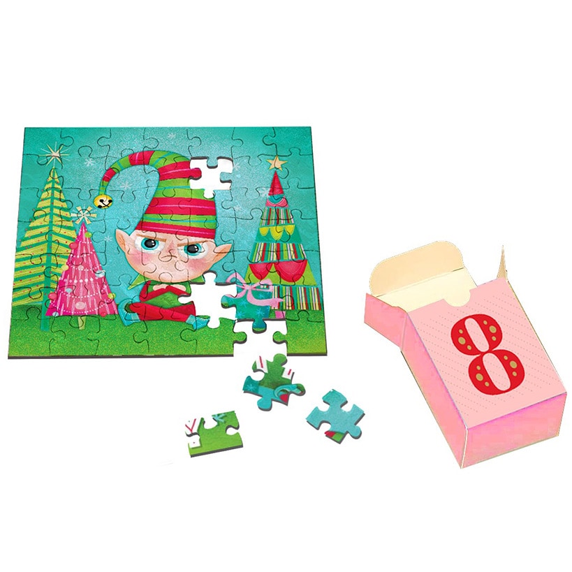 Christmas Advent Calendar with 24 Mini Puzzles and Surprise Ornament