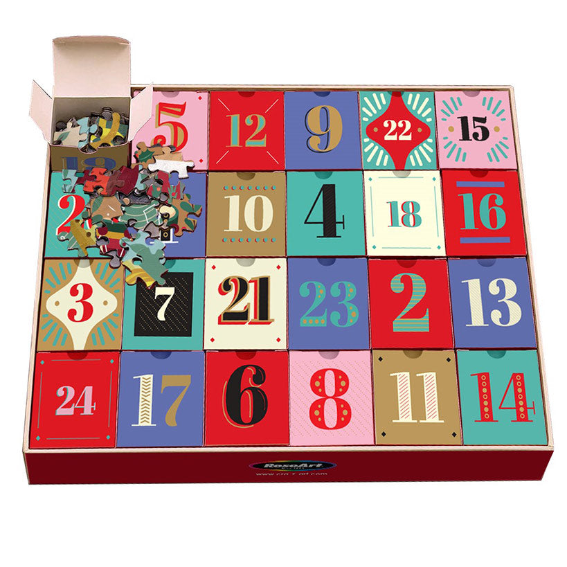 Christmas Advent Calendar with 24 Mini Puzzles and Surprise Ornament