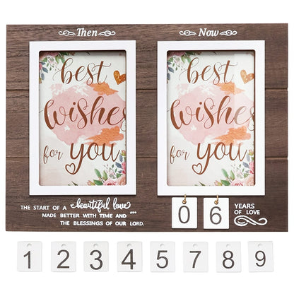 Anniversary Then And Now Photo Frame With 4" x 6" Frame