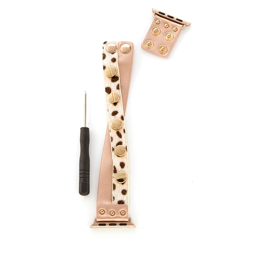 Cheetah or Snake Watchband for Apple Watch®#select-design_cream-cheetah