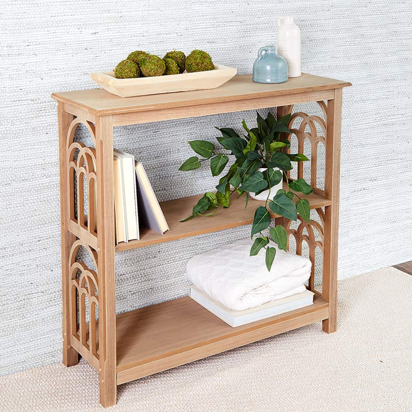 Wooden Console Table with Arched Side Accent - 2-Tier - 30"H#select-item_natural