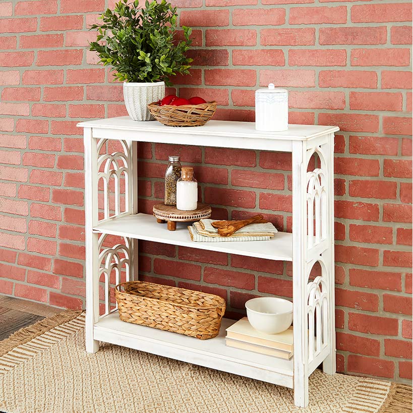 Wooden Console Table with Arched Side Accent - 2-Tier - 30"H#select-item_white