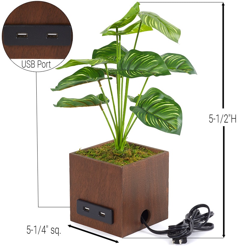 Artificial House Plant with USB Port