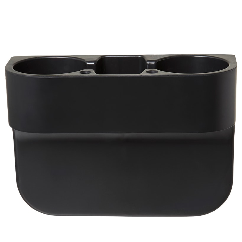 Auto Seat Gap 2 Cup Holder With Storage Holder Black Plastic