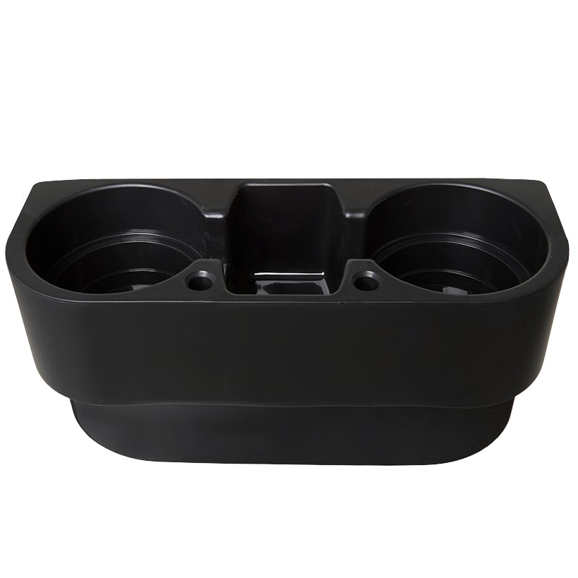 Auto Seat Gap 2 Cup Holder With Storage Holder Black Plastic