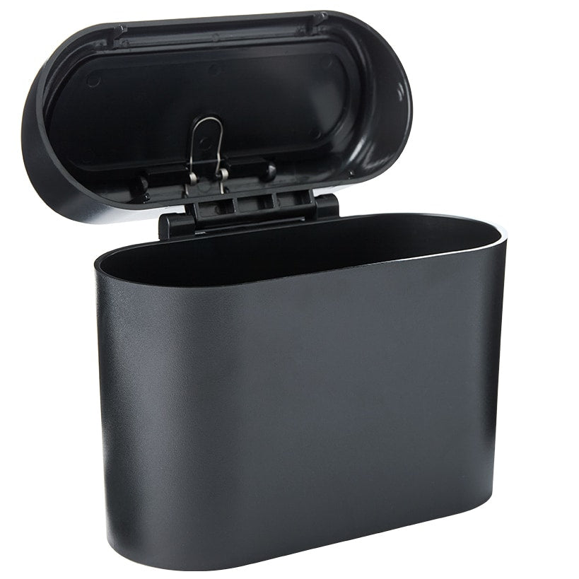 Auto Trash Bin Black Plastic Water And Leakproof With A Bin Clip