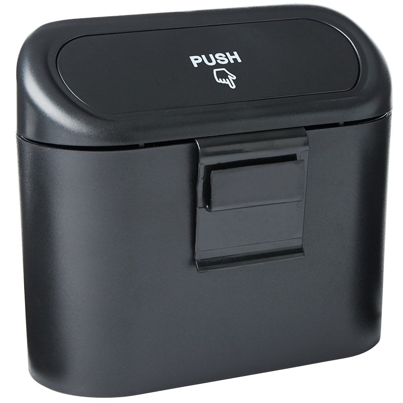 Auto Trash Bin Black Plastic Water And Leakproof With A Bin Clip