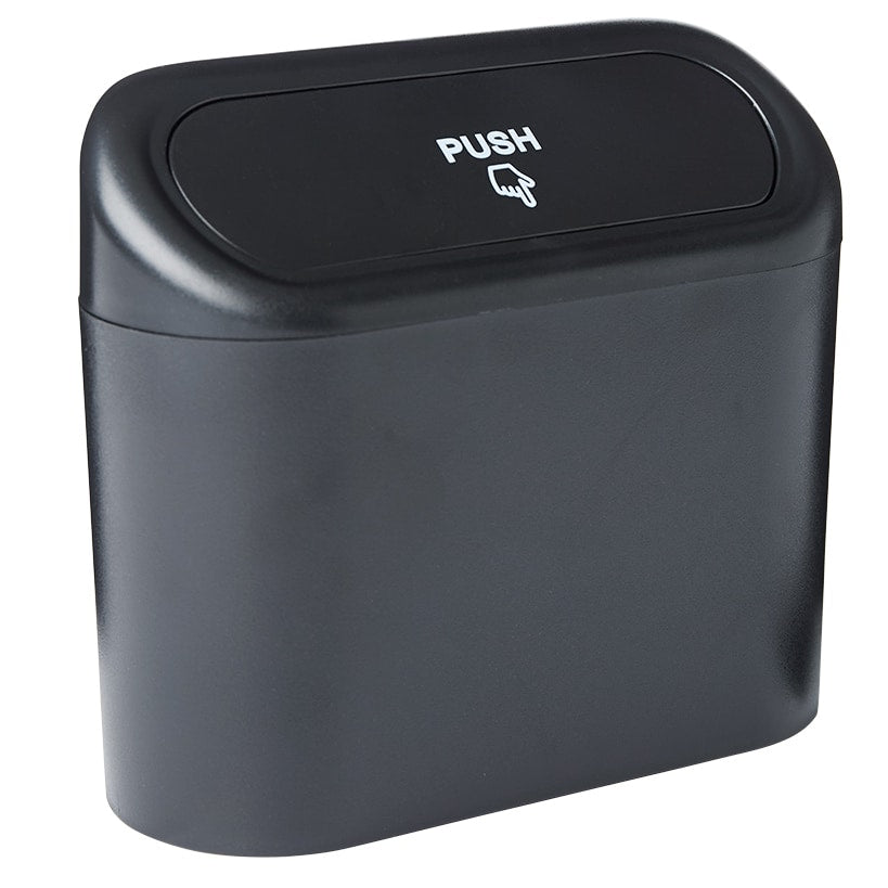 Auto Trash Bin Black Plastic Water And Leakproof With A Bin Clip