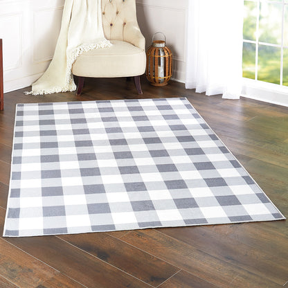 Gray Buffalo Check Nonslip Area Rug