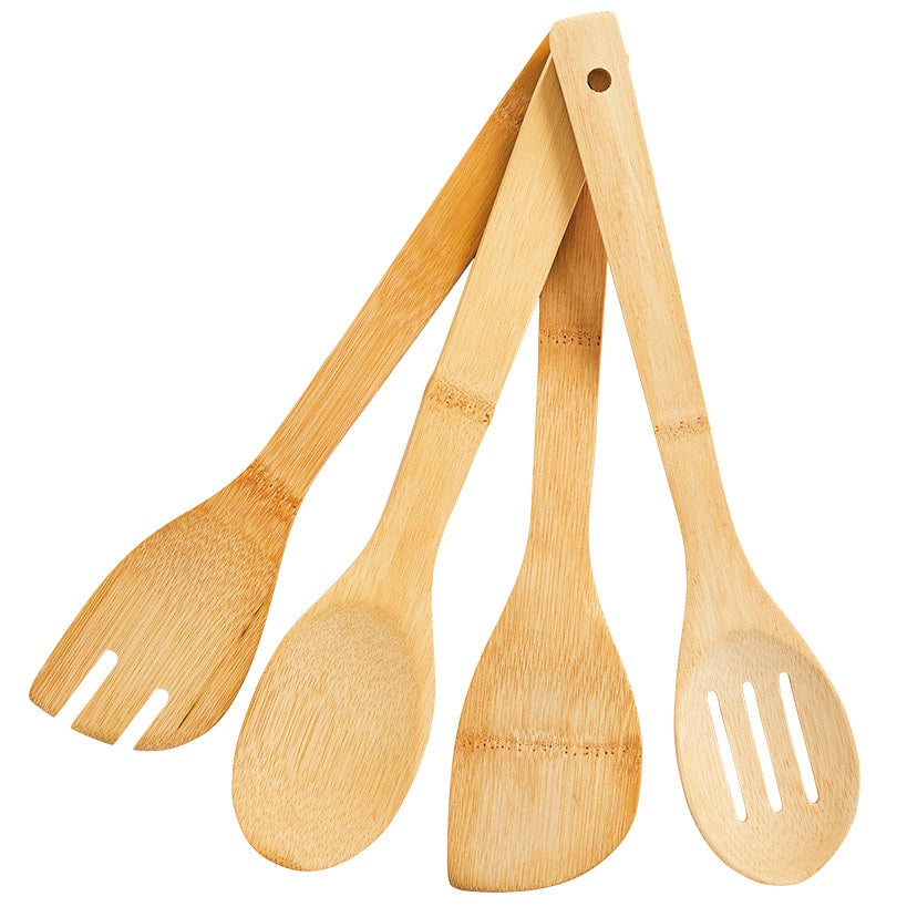 Kitchen Utensil Set in Bamboo with Matching Crock