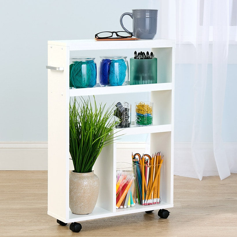 Multifunctional Mobile Bathroom Cart 19”W x 5.5”D x 26.75”H