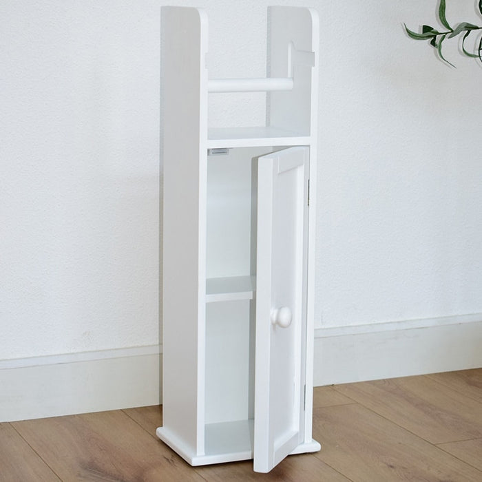 Bathroom Storage Unit with Cupboard and Toilet Paper Dispenser | The ...