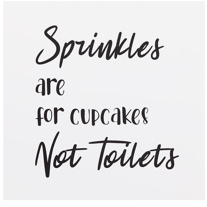 Humorous Bathroom Wall Art - Flush, Hello, Seat, Sprinkles, or Text