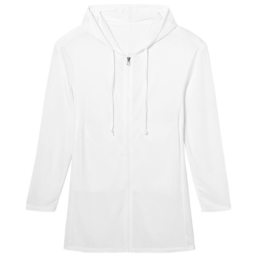 Women's Hooded Long Sleeve Beach Cover Up with Zip Front#select-size_3x