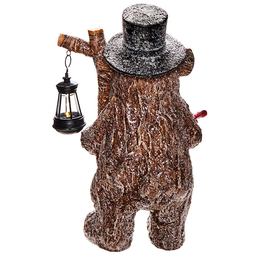 Bear Statue with Solar Lantern