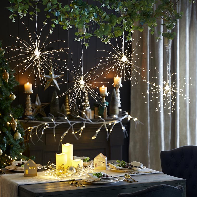 Lighted Winter Birch Branch Garland - 6.5 Foot - Battery Operated