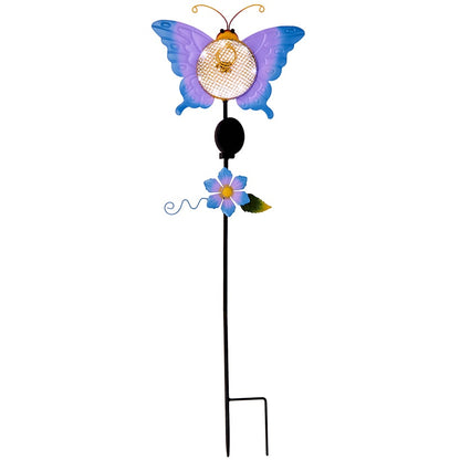 Solar Birdfeeder Stakes Flower or Butterfly