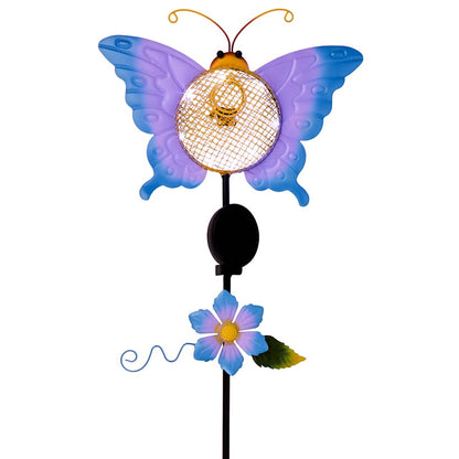 Solar Birdfeeder Stakes Flower or Butterfly