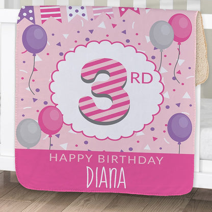 Personalized Birthday Sherpa Throws