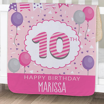 Personalized Birthday Sherpa Throws
