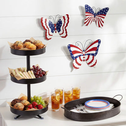Black Galvanized Oval Serving Tray