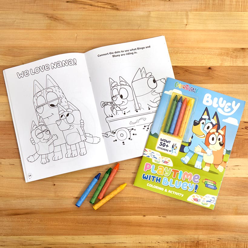 Bluey Activity 48 Page Soft Cover Books With Stickers Or 4 Crayons#select-book_playtime