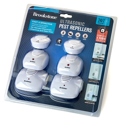 Brookstone® Ultrasonic Pest Repellers - Multi-Room, Plug-In, Set of 6