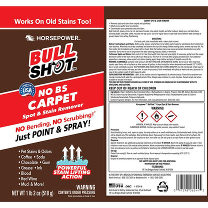 Bull Shot™ Carpet Spot And Stain-Lifting Foam Remover By Horsepower™