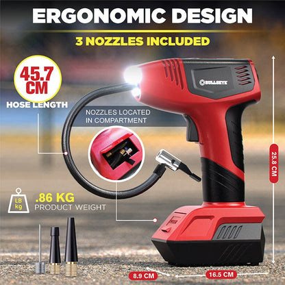 Bullseye™ Pro Rechargeable Tire Inflator - Fast, Portable, and Efficient