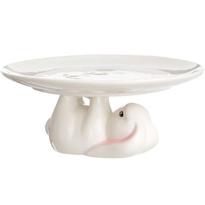 Ceramic Easter Bunny 8" Cake Stand