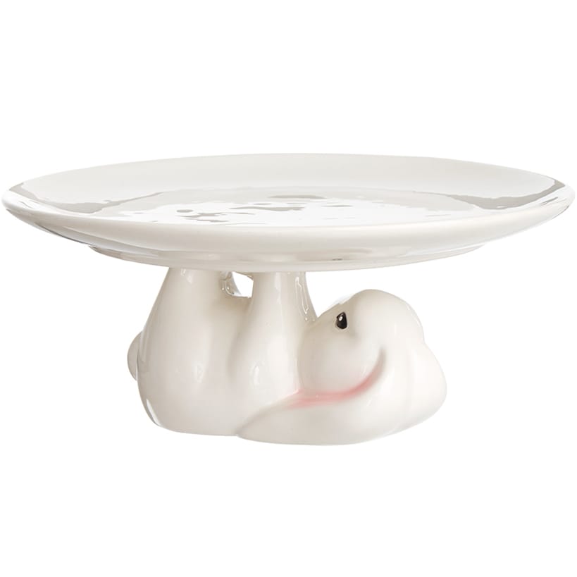 Ceramic Easter Bunny 8" Cake Stand