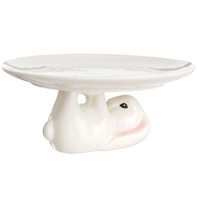 Ceramic Easter Bunny 8" Cake Stand