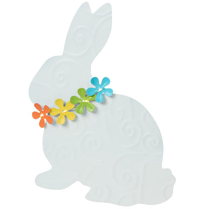 Easter Bunny With Solar Flowers Stake - Sitting or Standing